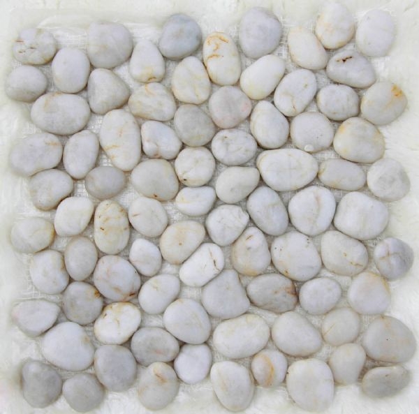 White pebbles net post--1