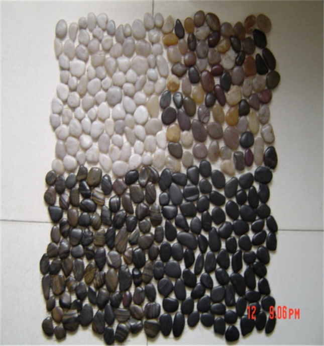 mixed color of pebble stones net posts--7