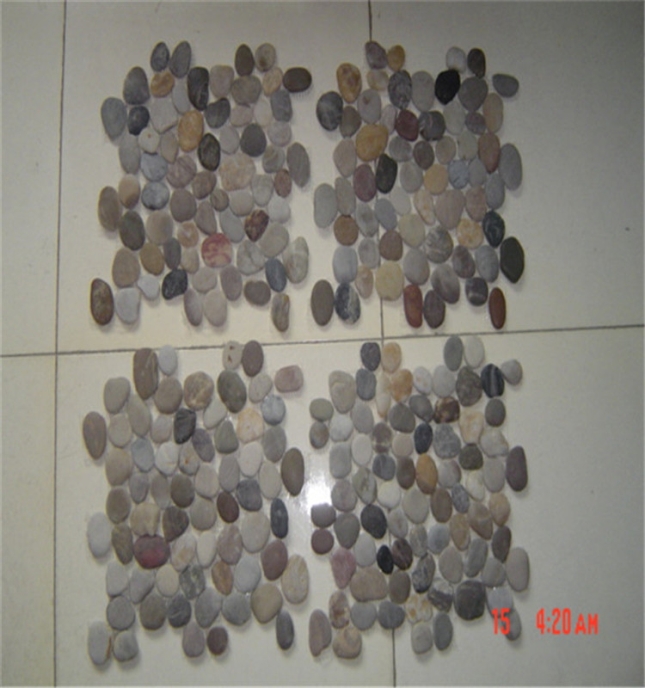 mixed color of pebble stones net posts--6