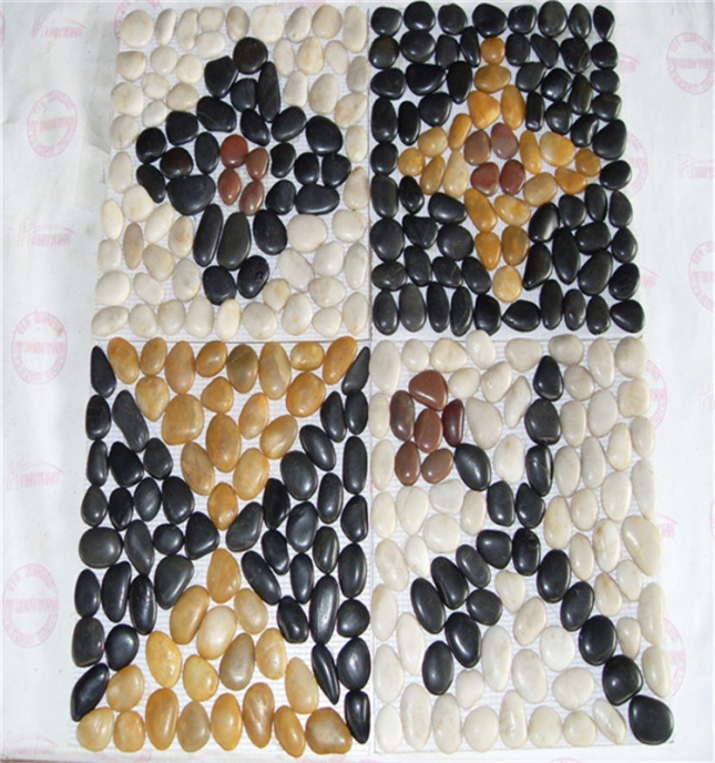 mixed color of pebbles net posts---1