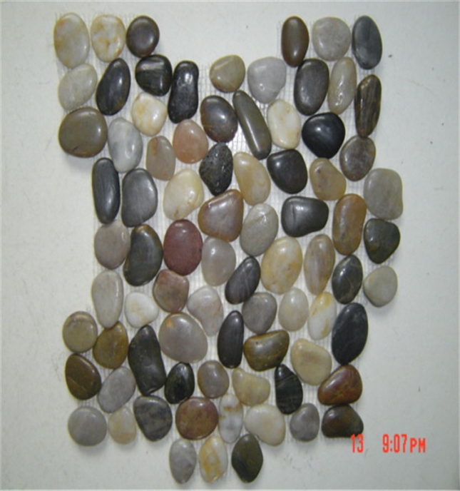 mixed color of pebble stones net posts--9