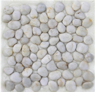 White pebbles net post--1